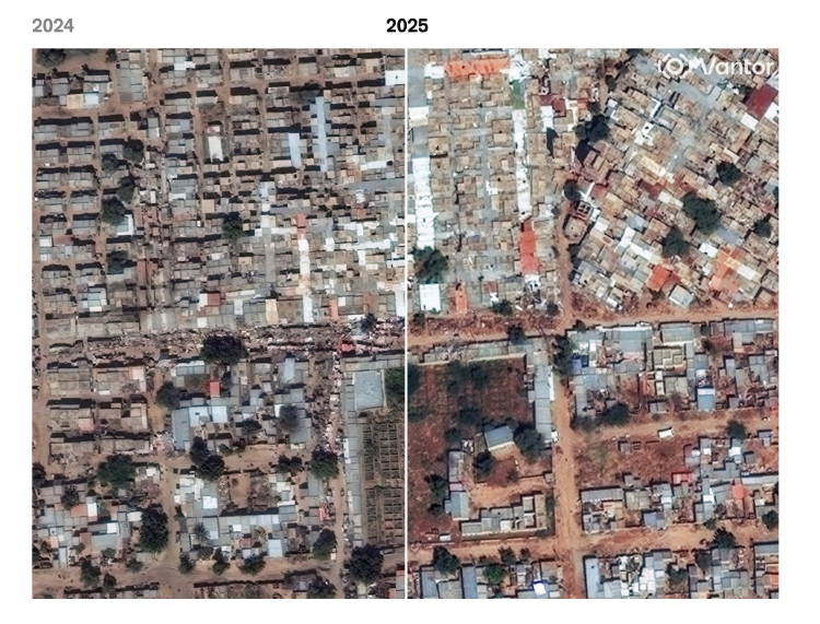 Seen from above, el-Fasher is a ghost town